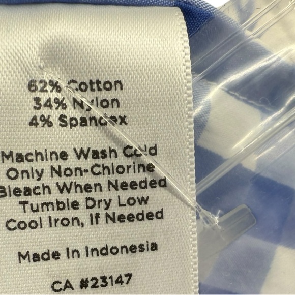 Talbots Blue Gingham Check Button Up Blouse Top Shirt Size 2X‎ Preppy Casual - Picture 13 of 13